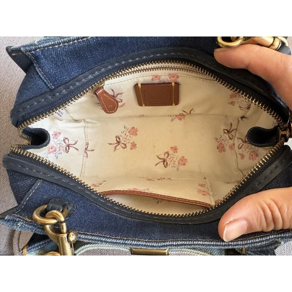 Coach Mini Dreamer 21 Denim ColorBlock  Satchel Crossbody Bag EUC